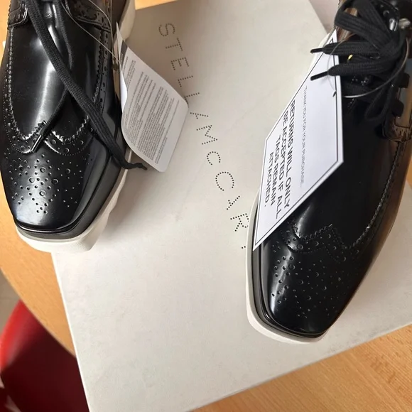 ❌SOLD❌NIB- STELLA McCARTNEY  faux leather Elyse Dane platform  brogue shoes 40 - Picture 12 of 15